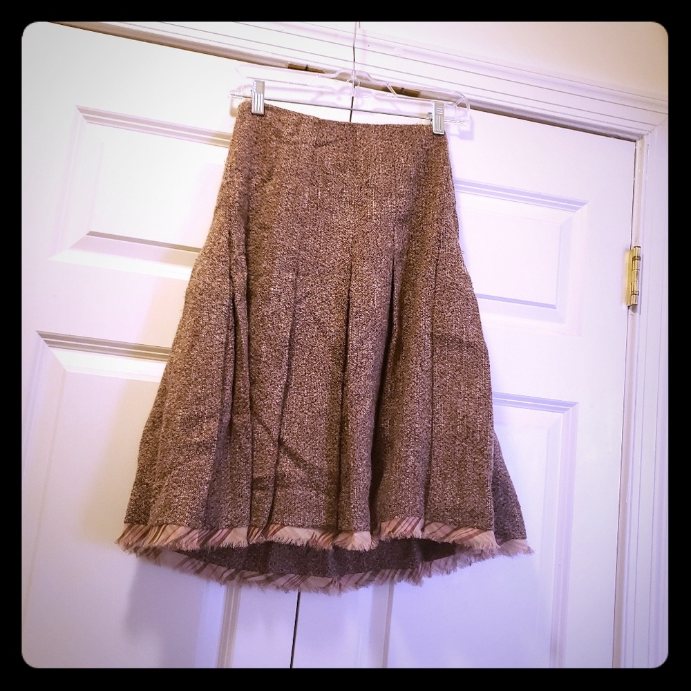 Oscar de la Renta tweed pleated skirt. Size 0.
